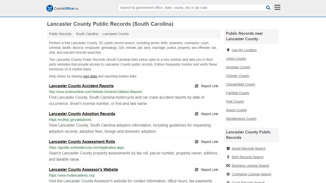 Public Records - Lancaster County, SC (Business, Criminal, GIS ...